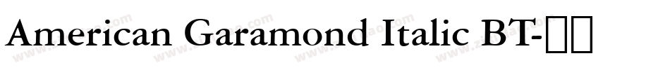 American Garamond Italic BT字体转换